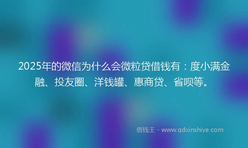 2025年的微信为什么会微粒贷借钱有：度小满金融、投友圈、洋钱罐、惠商贷、省呗等。