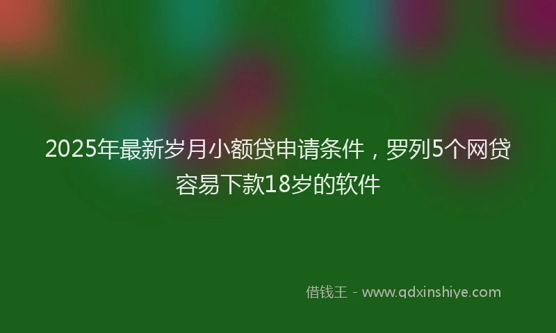 2025年最新岁月小额贷申请条件，罗列5个网贷容易下款18岁的软件