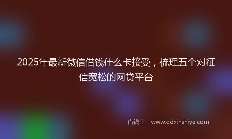 2025年最新微信借钱什么卡接受，梳理五个对征信宽松的网贷平台