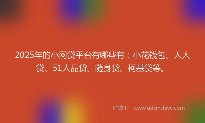 2025年的小网贷平台有哪些有：小花钱包、人人贷、51人品贷、随身贷、柯基贷等。