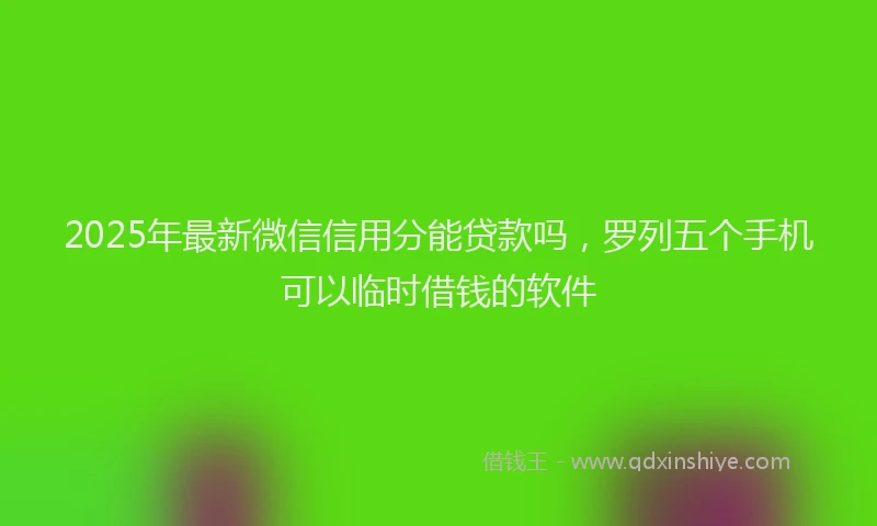 2025年最新微信信用分能贷款吗，罗列五个手机可以临时借钱的软件