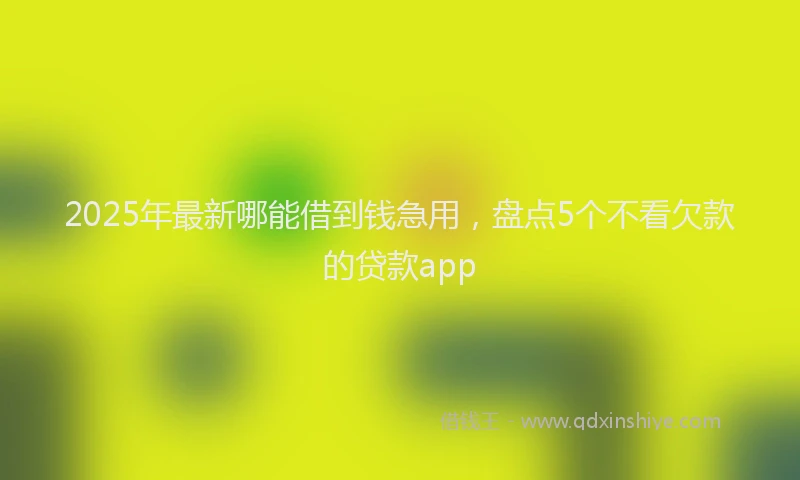 2025年最新哪能借到钱急用，盘点5个不看欠款的贷款app