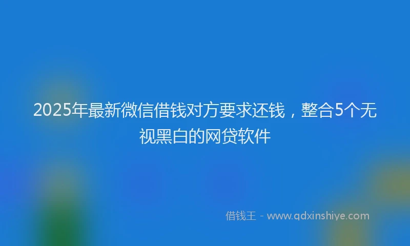 2025年最新微信借钱对方要求还钱，整合5个无视黑白的网贷软件