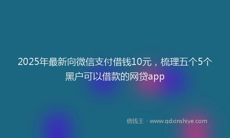 2025年最新向微信支付借钱10元，梳理五个5个黑户可以借款的网贷app