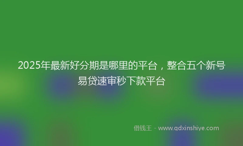 2025年最新好分期是哪里的平台，整合五个新号易贷速审秒下款平台