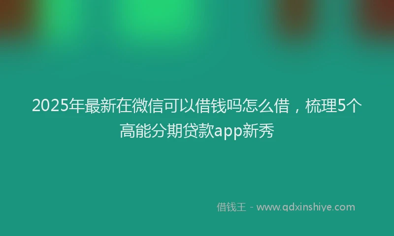 2025年最新在微信可以借钱吗怎么借，梳理5个高能分期贷款app新秀
