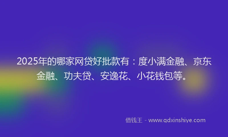 2025年的哪家网贷好批款有：度小满金融、京东金融、功夫贷、安逸花、小花钱包等。