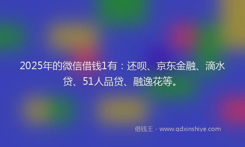 2025年的微信借钱1有：还呗、京东金融、滴水贷、51人品贷、融逸花等。