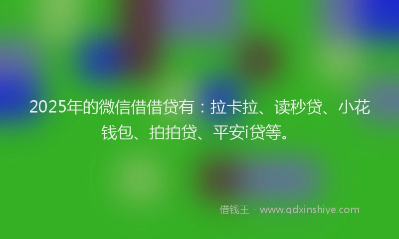 2025年的微信借借贷有：拉卡拉、读秒贷、小花钱包、拍拍贷、平安i贷等。
