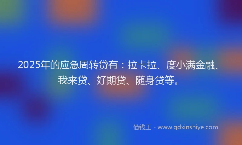 2025年的应急周转贷有：拉卡拉、度小满金融、我来贷、好期贷、随身贷等。