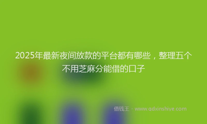 2025年最新夜间放款的平台都有哪些，整理五个不用芝麻分能借的口子