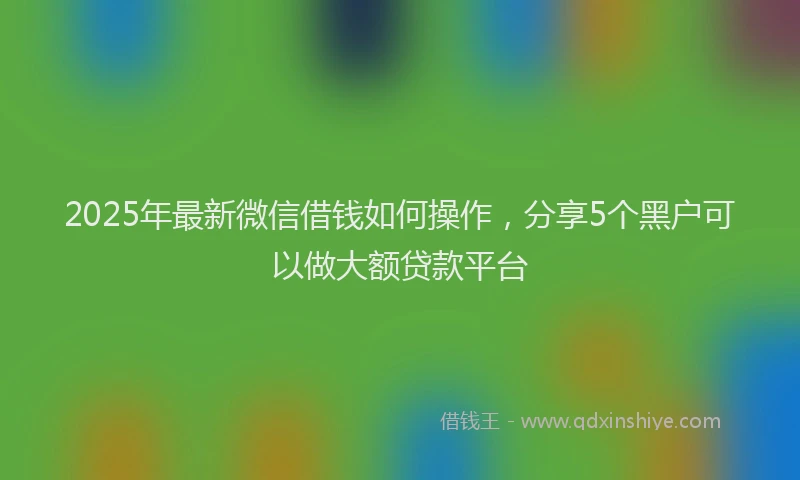 2025年最新微信借钱如何操作，分享5个黑户可以做大额贷款平台
