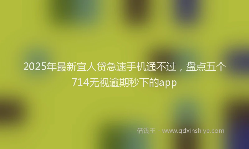 2025年最新宜人贷急速手机通不过，盘点五个714无视逾期秒下的app