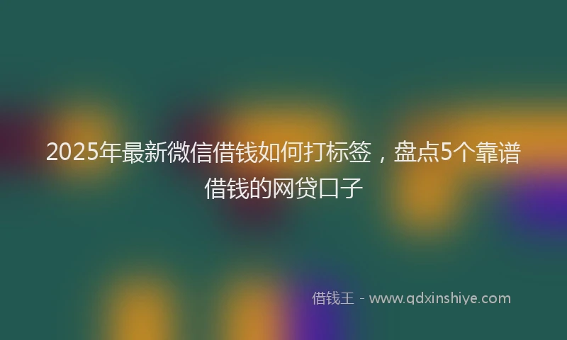 2025年最新微信借钱如何打标签，盘点5个靠谱借钱的网贷口子