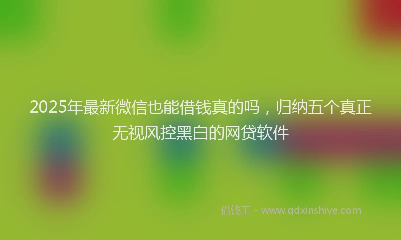 2025年最新微信也能借钱真的吗，归纳五个真正无视风控黑白的网贷软件