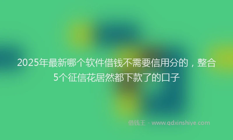 2025年最新哪个软件借钱不需要信用分的，整合5个征信花居然都下款了的口子