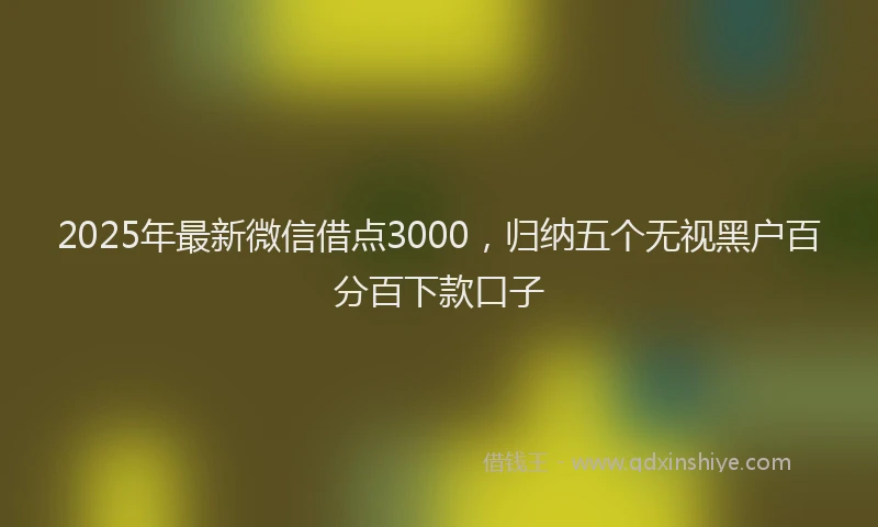 2025年最新微信借点3000，归纳五个无视黑户百分百下款口子
