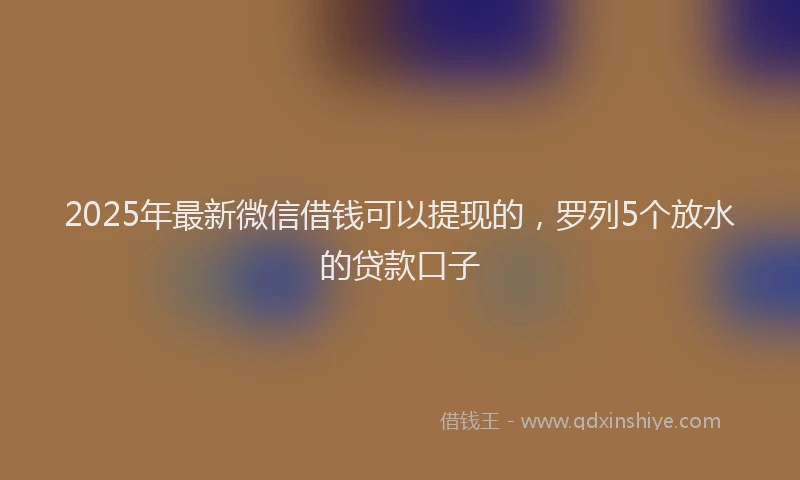 2025年最新微信借钱可以提现的，罗列5个放水的贷款口子