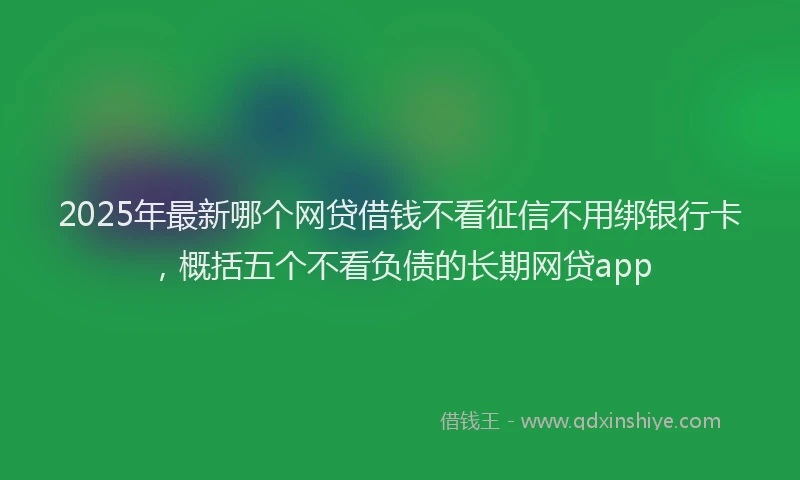 2025年最新哪个网贷借钱不看征信不用绑银行卡，概括五个不看负债的长期网贷app