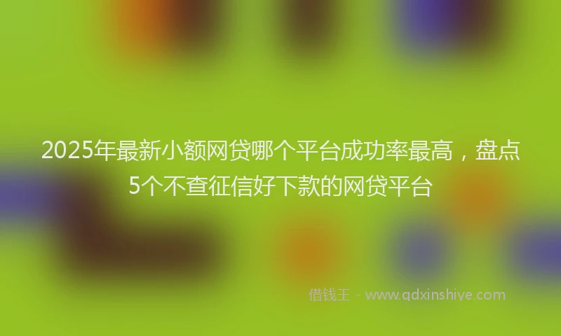 2025年最新小额网贷哪个平台成功率最高，盘点5个不查征信好下款的网贷平台