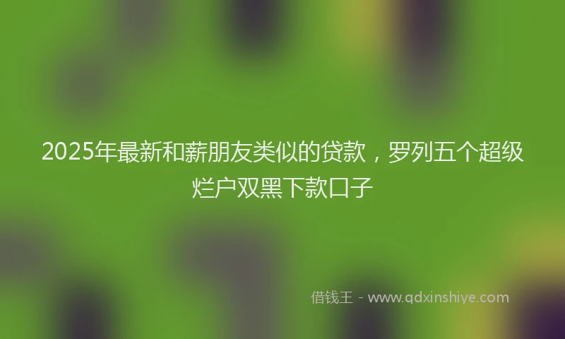 2025年最新和薪朋友类似的贷款，罗列五个超级烂户双黑下款口子