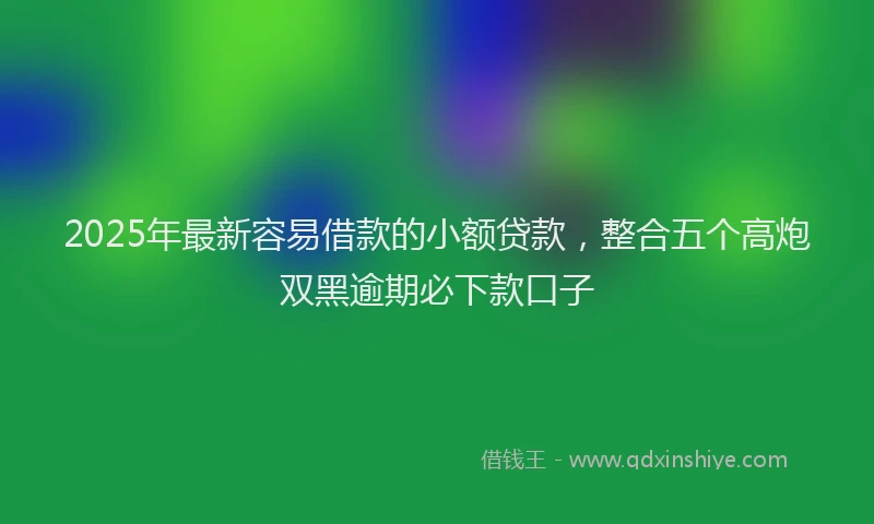 2025年最新容易借款的小额贷款，整合五个高炮双黑逾期必下款口子