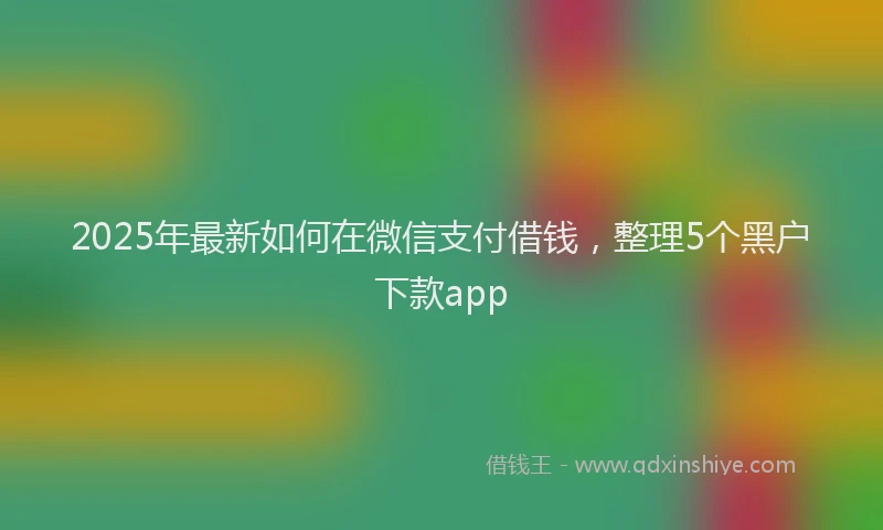 2025年最新如何在微信支付借钱，整理5个黑户下款app