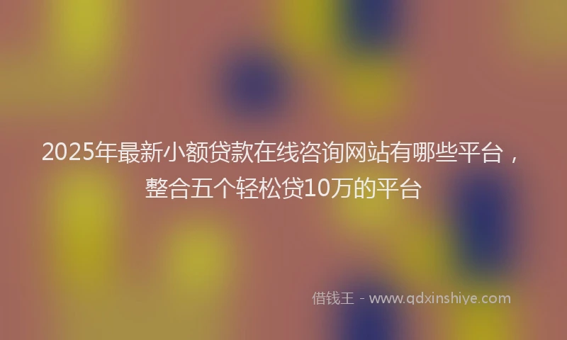 2025年最新小额贷款在线咨询网站有哪些平台，整合五个轻松贷10万的平台