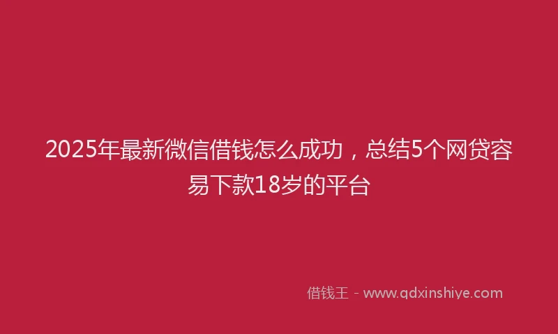 2025年最新微信借钱怎么成功，总结5个网贷容易下款18岁的平台
