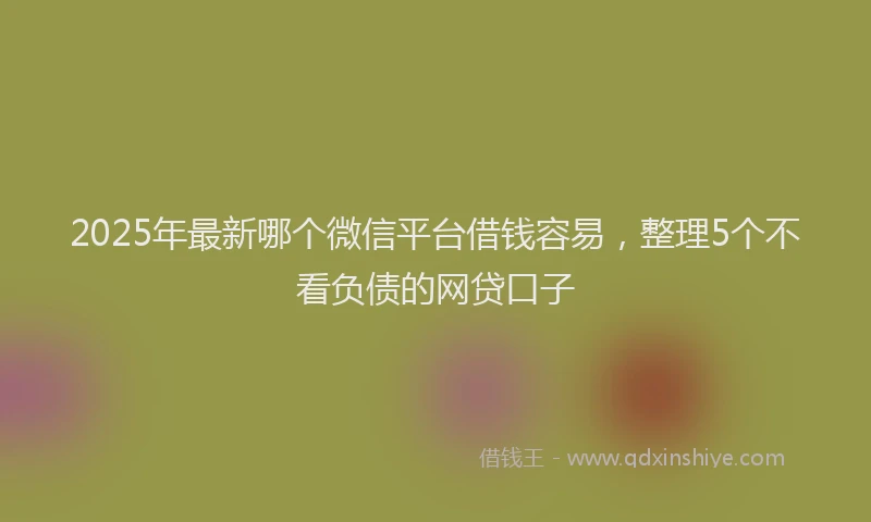 2025年最新哪个微信平台借钱容易，整理5个不看负债的网贷口子