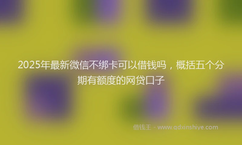2025年最新微信不绑卡可以借钱吗，概括五个分期有额度的网贷口子