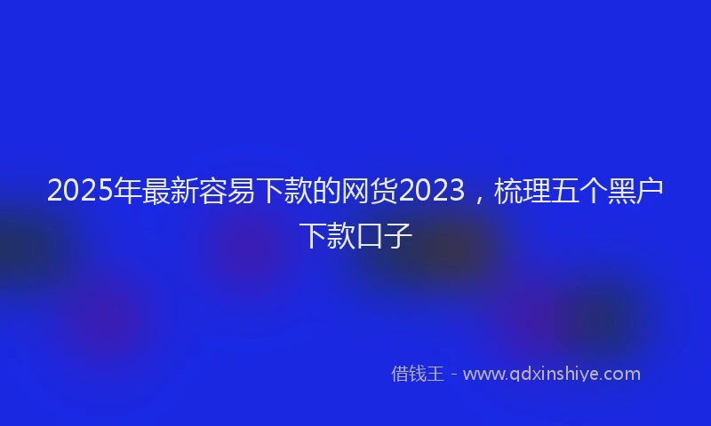 2025年最新容易下款的网货2023，梳理五个黑户下款口子