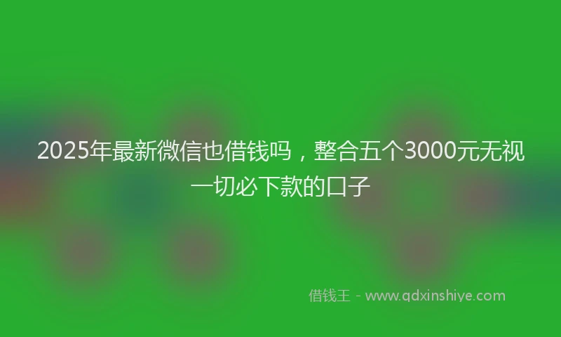 2025年最新微信也借钱吗，整合五个3000元无视一切必下款的口子