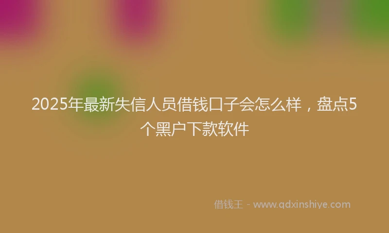 2025年最新失信人员借钱口子会怎么样，盘点5个黑户下款软件