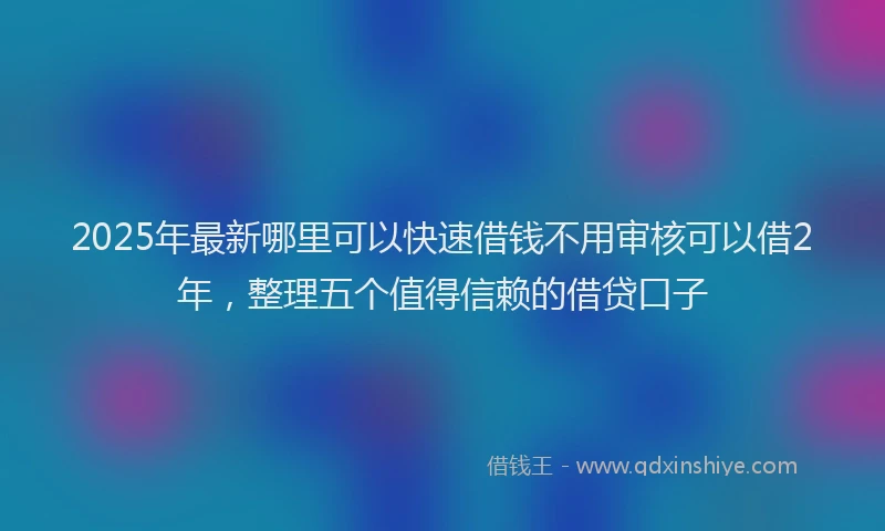 2025年最新哪里可以快速借钱不用审核可以借2年，整理五个值得信赖的借贷口子