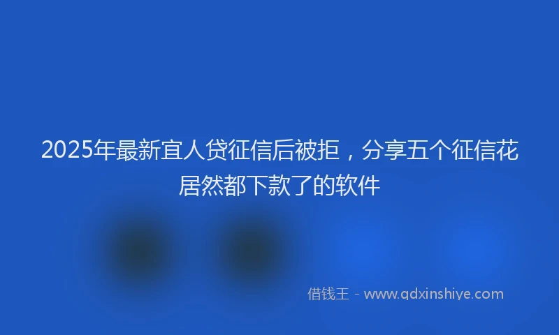 2025年最新宜人贷征信后被拒，分享五个征信花居然都下款了的软件
