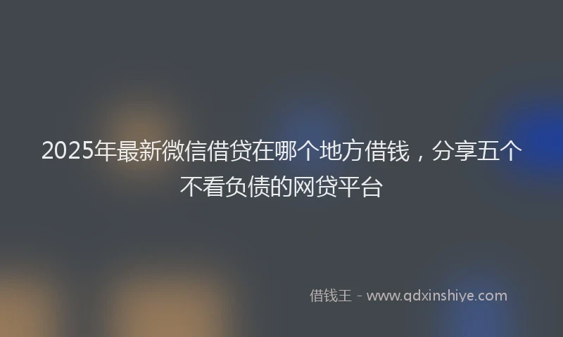 2025年最新微信借贷在哪个地方借钱，分享五个不看负债的网贷平台