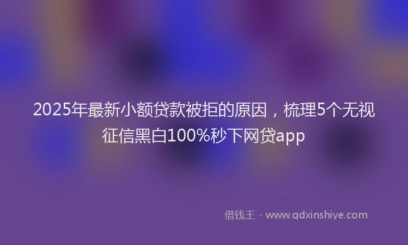 2025年最新小额贷款被拒的原因，梳理5个无视征信黑白100%秒下网贷app