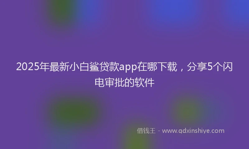 2025年最新小白鲨贷款app在哪下载，分享5个闪电审批的软件