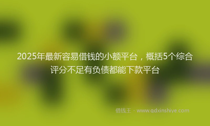 2025年最新容易借钱的小额平台，概括5个综合评分不足有负债都能下款平台