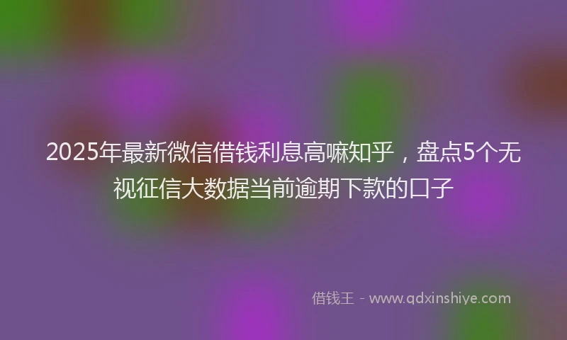 2025年最新微信借钱利息高嘛知乎，盘点5个无视征信大数据当前逾期下款的口子