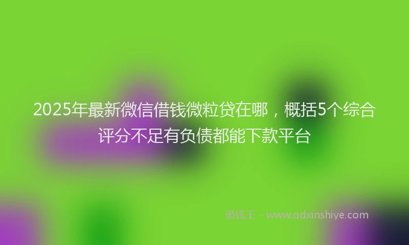 2025年最新微信借钱微粒贷在哪，概括5个综合评分不足有负债都能下款平台