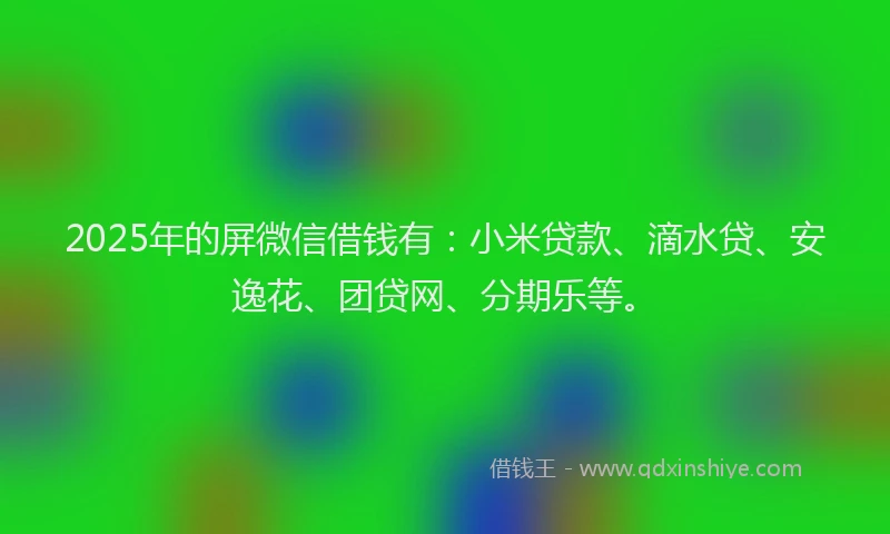 2025年的屏微信借钱有：小米贷款、滴水贷、安逸花、团贷网、分期乐等。