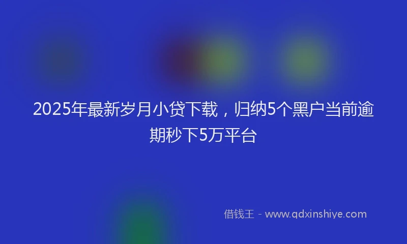 2025年最新岁月小贷下载，归纳5个黑户当前逾期秒下5万平台
