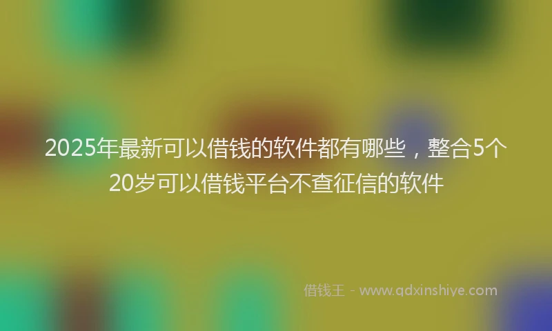 2025年最新可以借钱的软件都有哪些，整合5个20岁可以借钱平台不查征信的软件