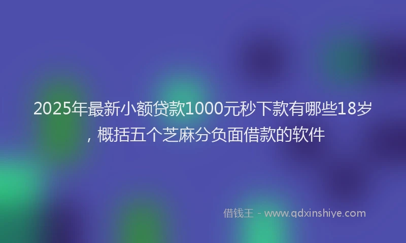 2025年最新小额贷款1000元秒下款有哪些18岁，概括五个芝麻分负面借款的软件
