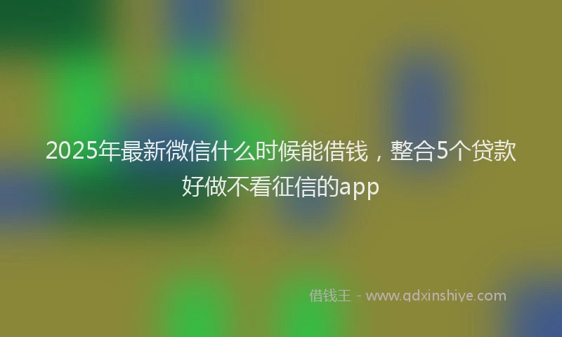 2025年最新微信什么时候能借钱，整合5个贷款好做不看征信的app