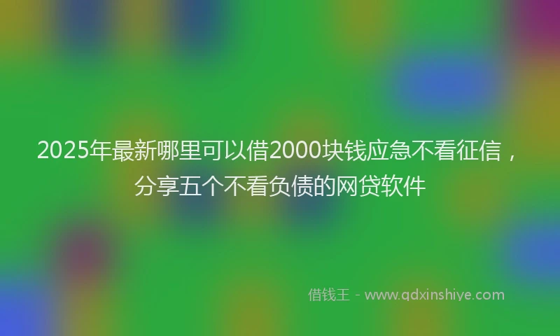 2025年最新哪里可以借2000块钱应急不看征信，分享五个不看负债的网贷软件