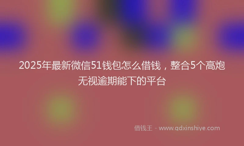 2025年最新微信51钱包怎么借钱，整合5个高炮无视逾期能下的平台