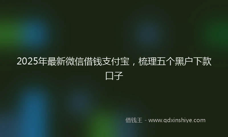 2025年最新微信借钱支付宝，梳理五个黑户下款口子